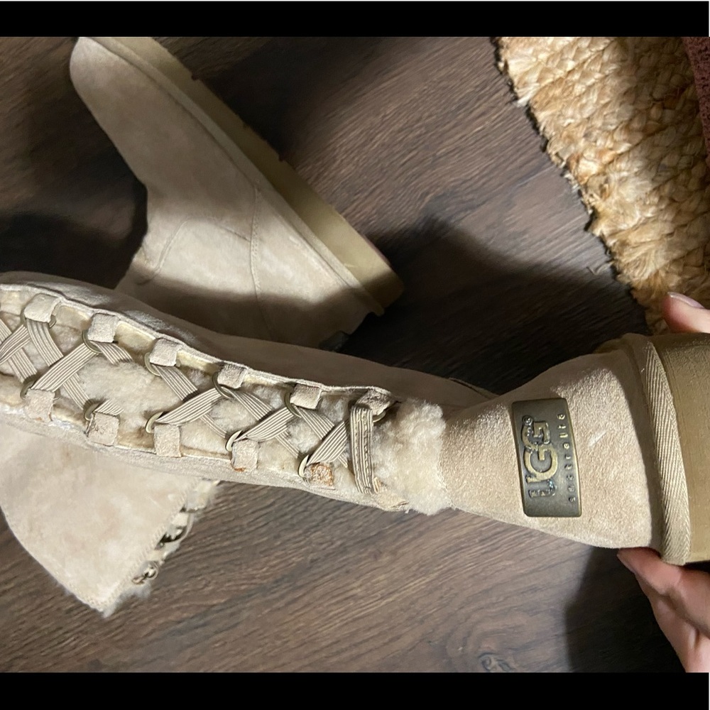 Lace-Up Ugg Boots - Size 6.